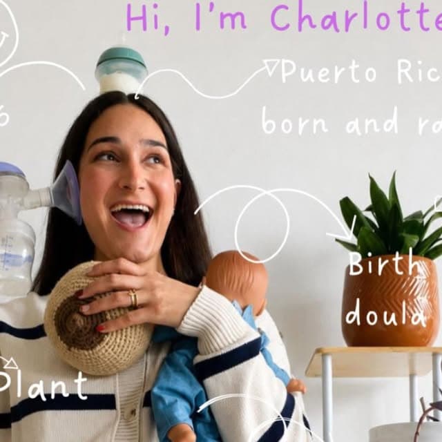 Instagram post preview introducing Charlotte as a birth doula